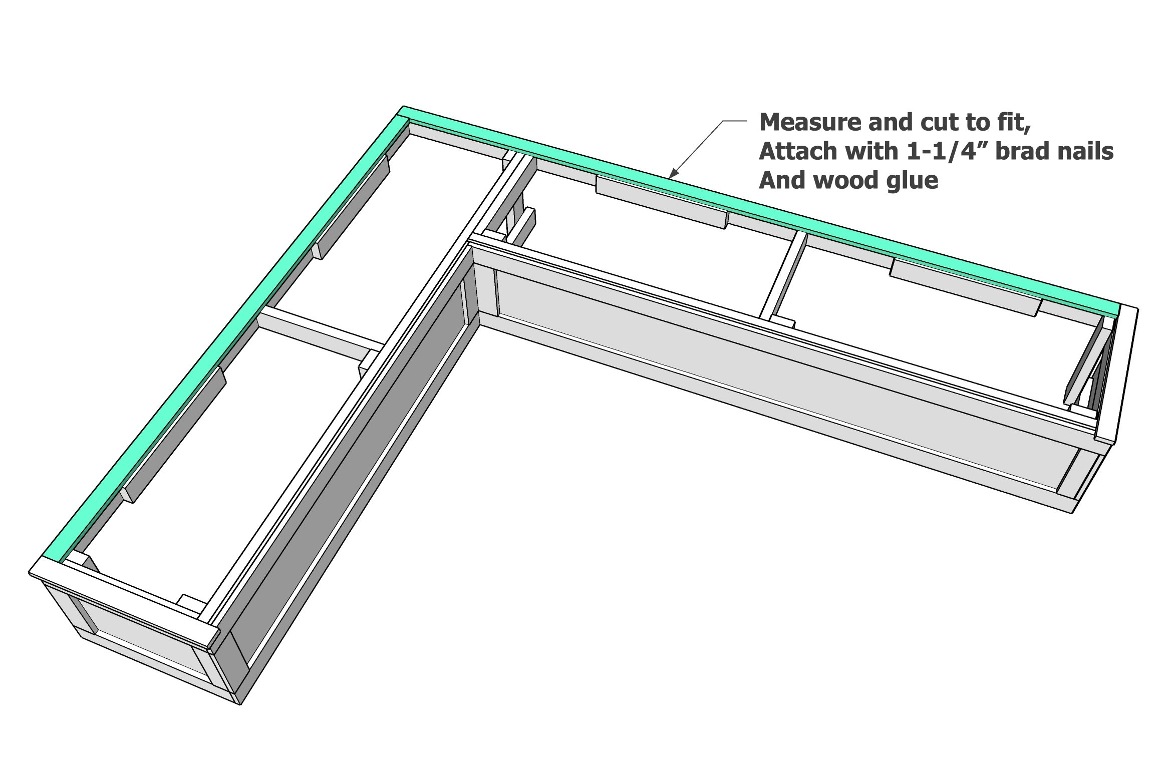 Banquette Bench With Flip Up Storage Customizable Size And Shape   Banquette 2x4 Frame Step 10 